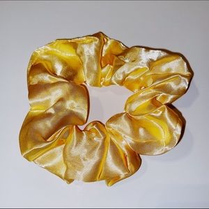 Bright Yellow Satin Scrunchie